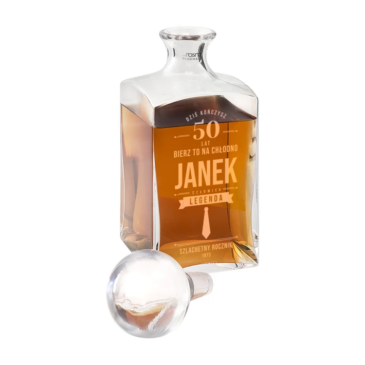 Karaffe mit Gravur für Whisky oder Liköre - TREFL - ideales Geschenk für verschiedene Anlässe - KAR048
