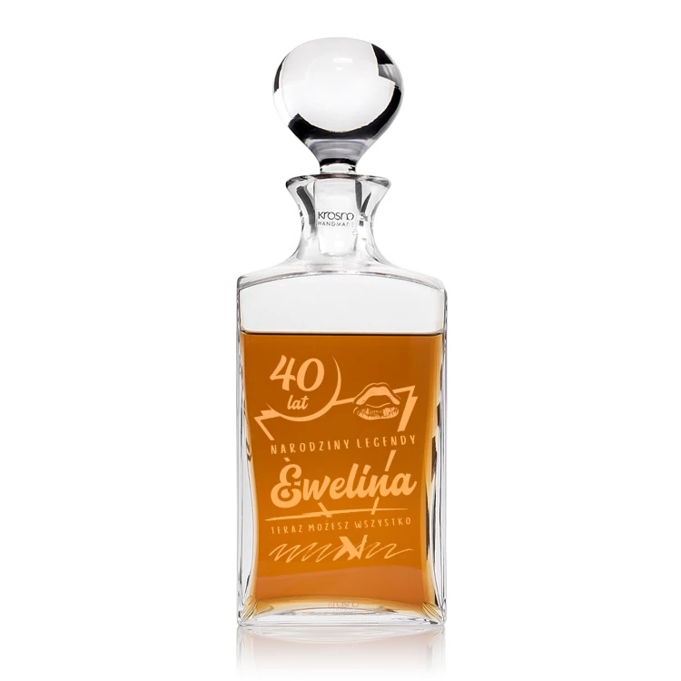 Karaffe mit Gravur für Whisky oder Liköre - TREFL - ideales Geschenk für verschiedene Anlässe - KAR049