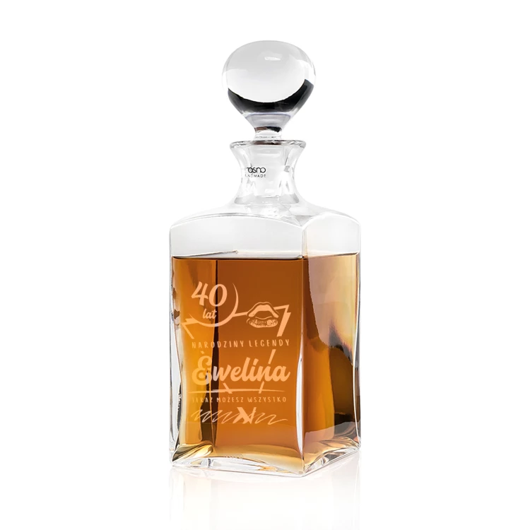 Karaffe mit Gravur für Whisky oder Liköre - TREFL - ideales Geschenk für verschiedene Anlässe - KAR049