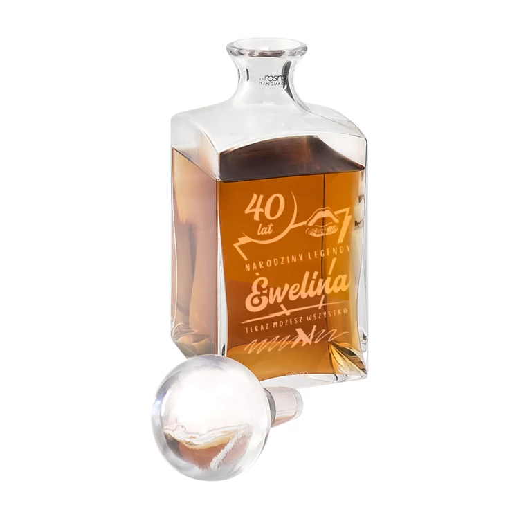Karaffe mit Gravur für Whisky oder Liköre - TREFL - ideales Geschenk für verschiedene Anlässe - KAR049