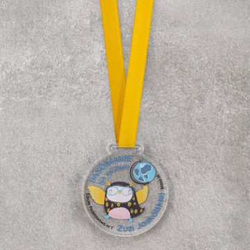 Medaille für den Schülerausweis - 5mm dickes transparentes Acryl - Durchmesser 60mm - MGR117