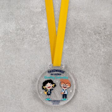 Schülerausweis-Medaille - 5mm dickes transparentes Acryl - Ø 60mm - MGR118