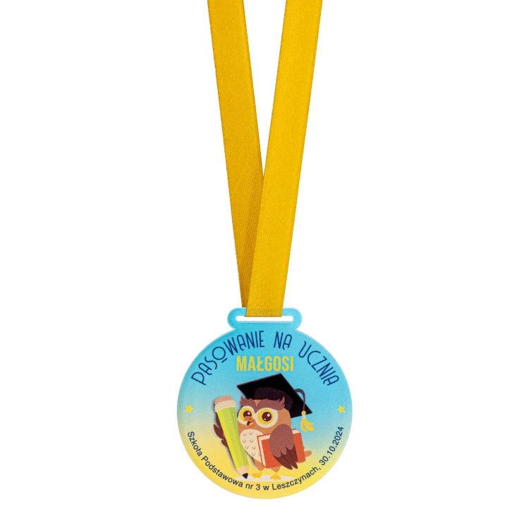 Schülerausweis-Medaille - 5mm dickes transparentes Acryl - Durchmesser 60mm - MGR116