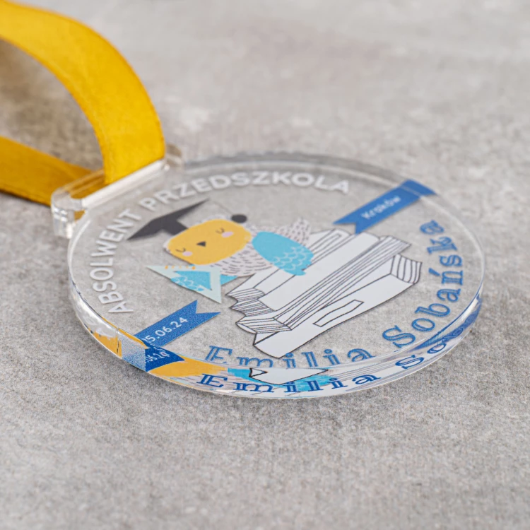 Medaille für den Vorschulabschluss - 5mm dickes transparentes Acryl - 60mm Durchmesser - MGR119