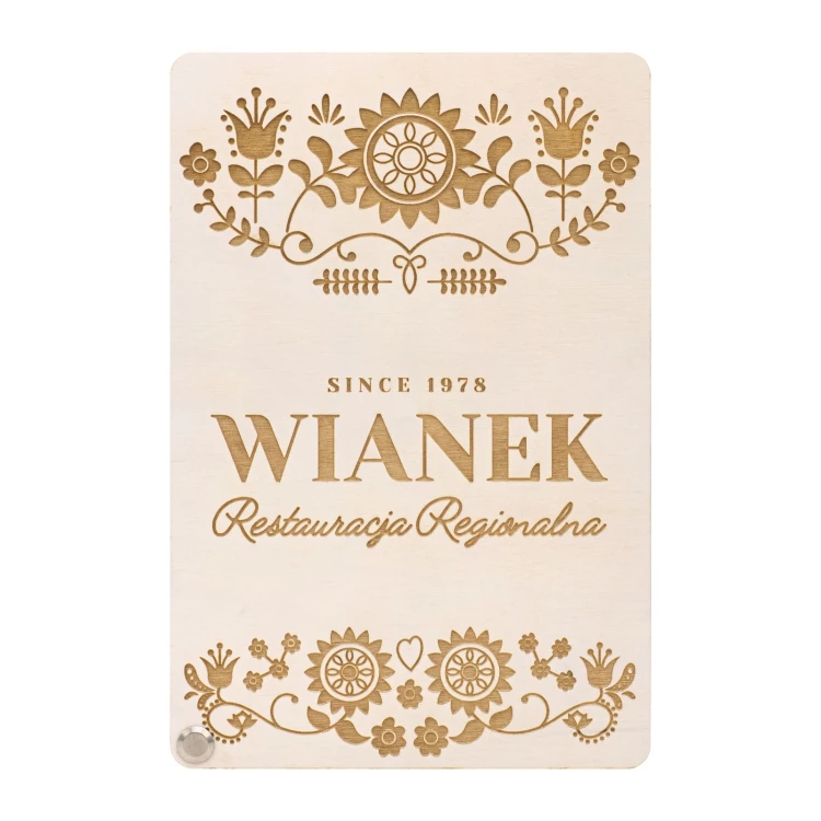 Kellnerkasse aus Holz - individuelle Lasergravur - Größe 115x170mm - MEN030
