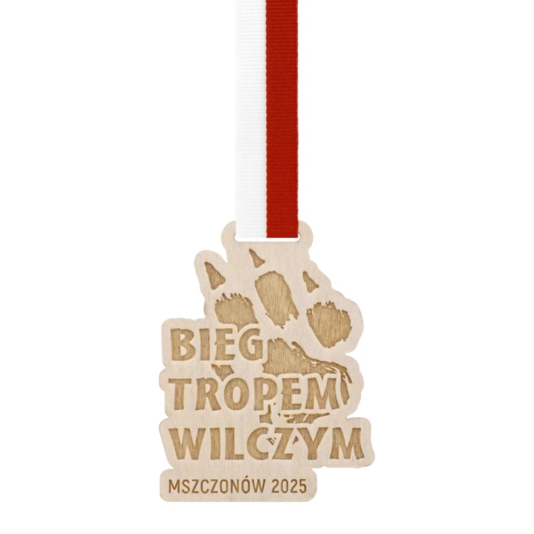 Holzmedaille mit Lasergravur - Abmessungen: 70x50mm - Dicke 3mm - MGR121