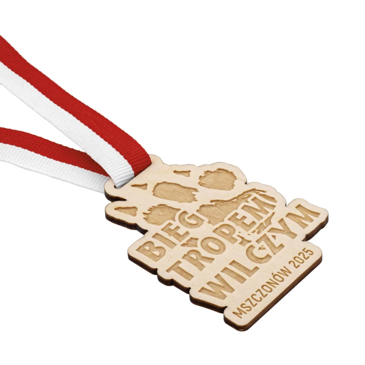 Holzmedaille mit Lasergravur - Abmessungen: 70x50mm - Dicke 3mm - MGR121