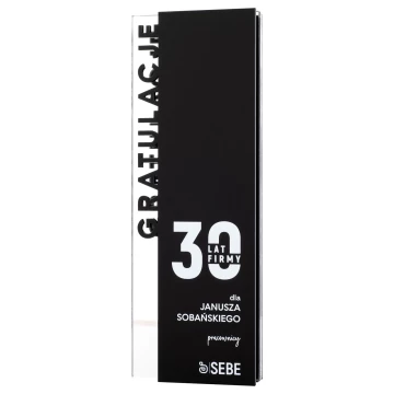 Acryl-Statuette mit Logo für Firmenjubiläum - H 23 cm - DTA118