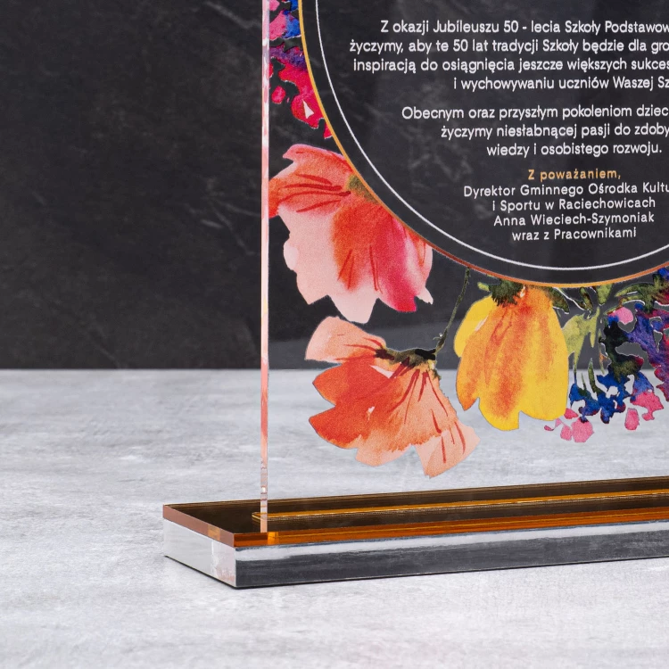 Acryl-Statuette - Geschenk zum Jahrestag - transparentes Acryl - H 24 cm - DTA126