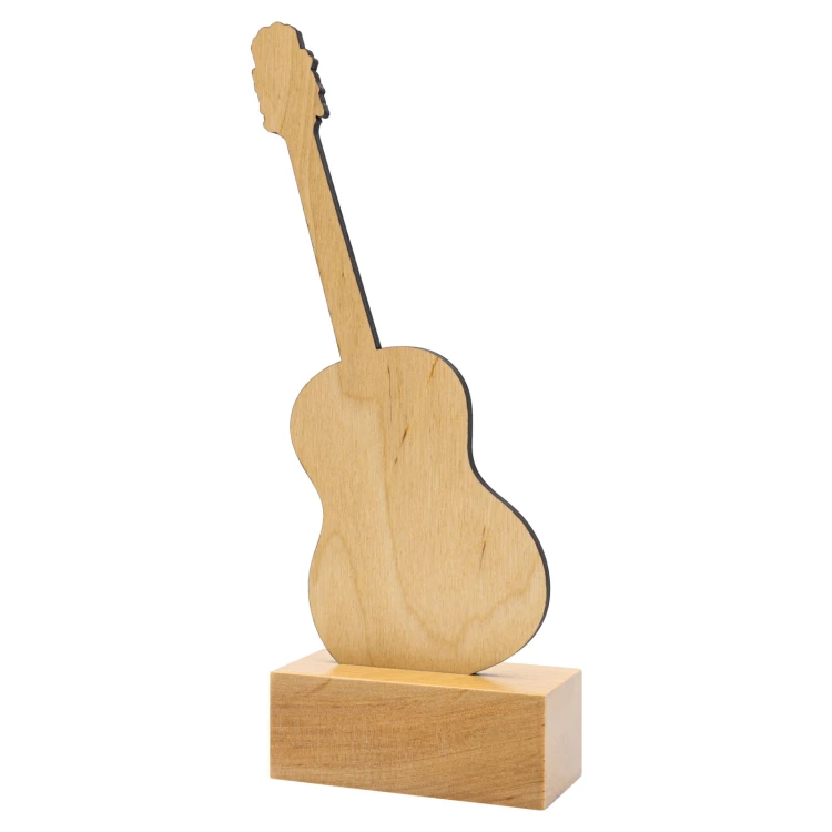 Holzstatuette für einen Musiker in Form einer Gitarre - UV-Druck - Höhe 27,5 cm - DTA153