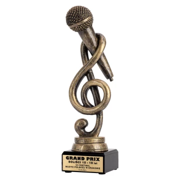 Solistenstatuette - gegossen mit Gravur - Höhe 25 cm - FOL071