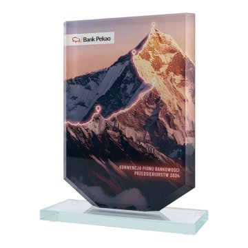 UV-bedruckte Glasstatuette - KING - Größe 20 cm - TSZ122