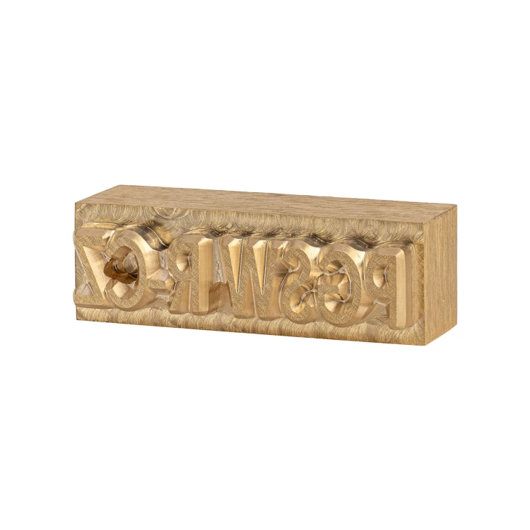 Messingstempel zum Heißprägen von Logos - Stempelabmessungen: 36x12mm - CNC113