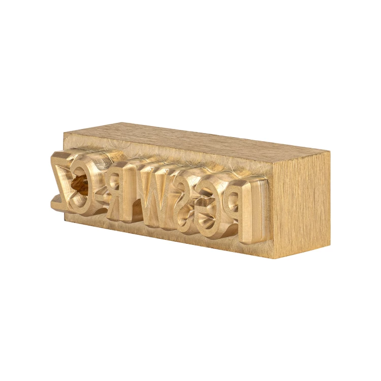 Messingstempel zum Heißprägen von Logos - Stempelabmessungen: 36x12mm - CNC113