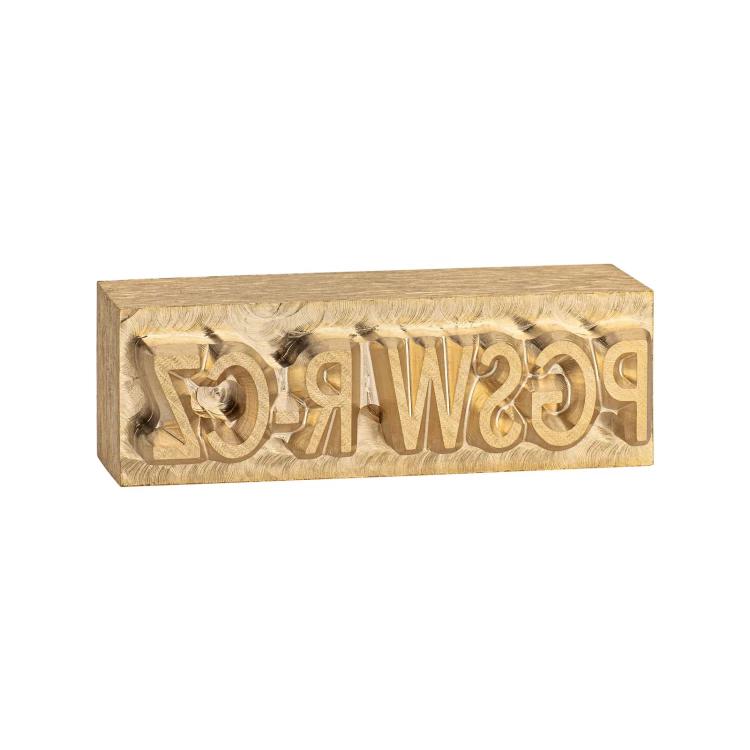 Messingstempel zum Heißprägen von Logos - Stempelabmessungen: 36x12mm - CNC113
