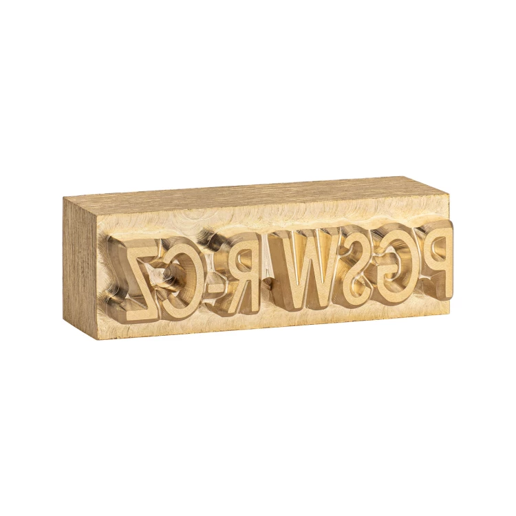 Messingstempel zum Heißprägen von Logos - Stempelabmessungen: 36x12mm - CNC113