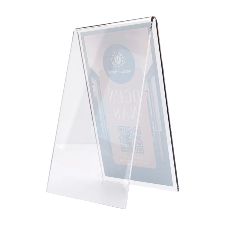 Informationsständer mit QR-Code - transparentes Acryl mit UV-Druck - Abmessungen 100x175mm - ST068