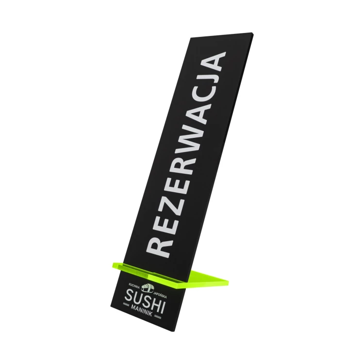 Reservierungsständer - Acryl schwarz matt - Abmessungen 50x200mm - ST071