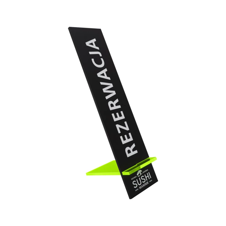 Reservierungsständer - Acryl schwarz matt - Abmessungen 50x200mm - ST071