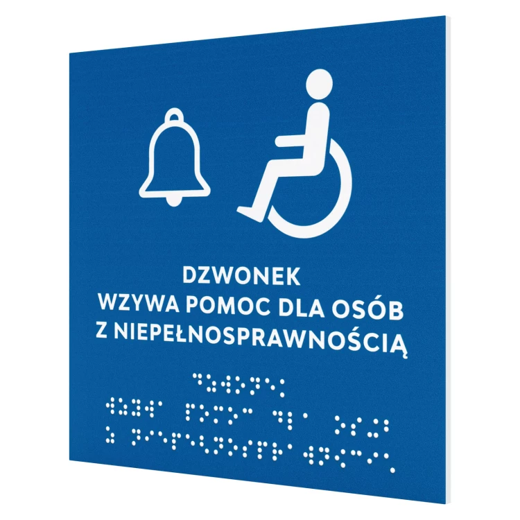 Braille-Türschild für Blinde - Größe 150x150mm - TAB707