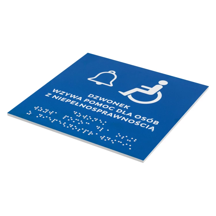 Braille-Türschild für Blinde - Größe 150x150mm - TAB707