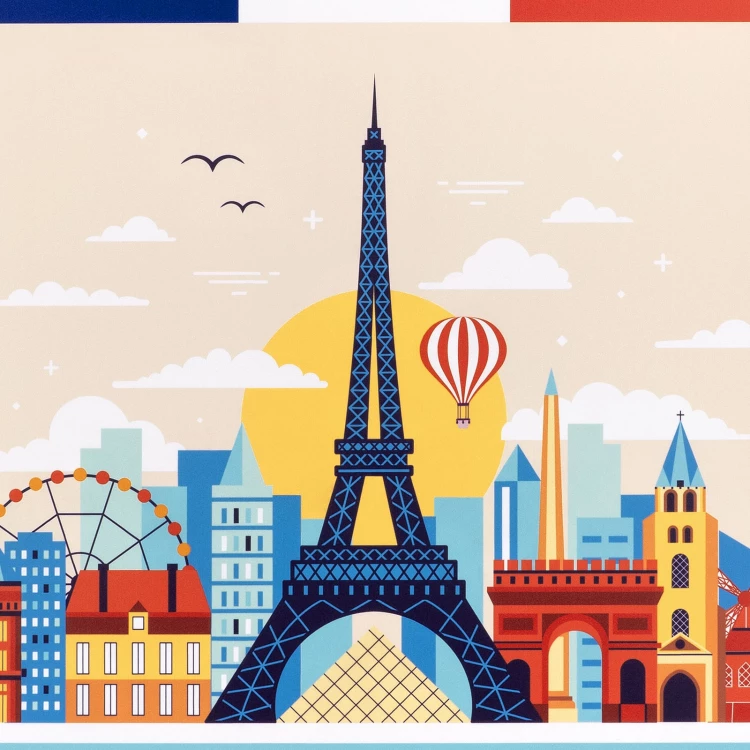 Paris-Poster - geschäumtes PVC - UV-Druck - Abmessungen 450x600 mm - TAB612