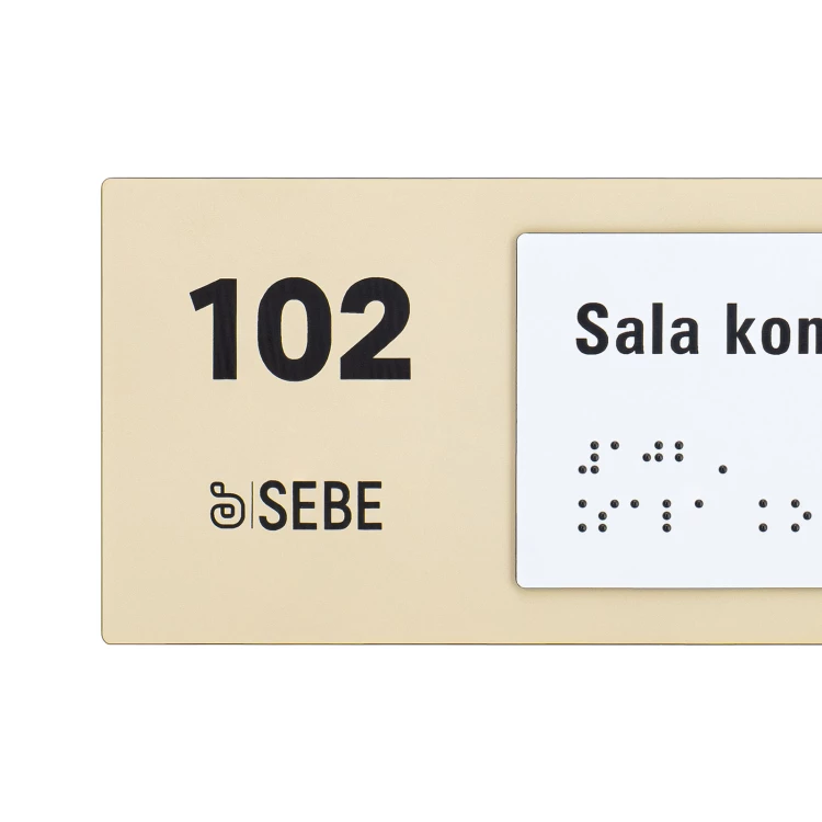 Türschild mit Firmenlogo und Blindenschrift - Abmessung 200x84mm - TAB627