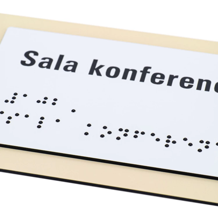 Türschild mit Firmenlogo und Blindenschrift - Abmessung 200x84mm - TAB627