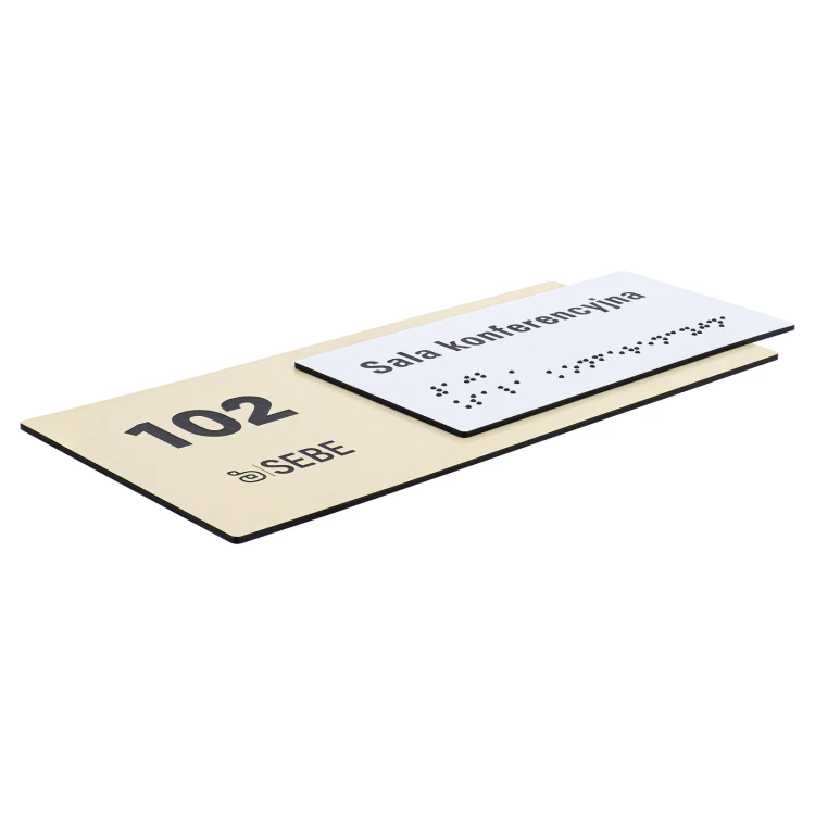 Türschild mit Firmenlogo und Blindenschrift - Abmessung 200x84mm - TAB627