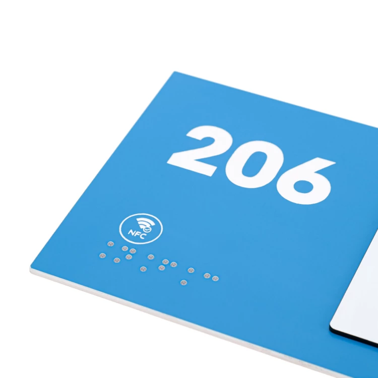 Plakette mit NFC und Blindenschrift - Abmessung 200x84mm - TAB628