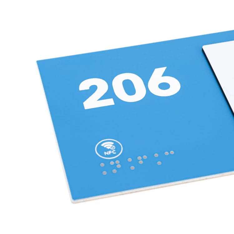 Plakette mit NFC und Blindenschrift - Abmessung 200x84mm - TAB628