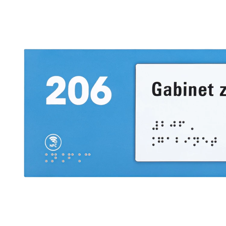 Plakette mit NFC und Blindenschrift - Abmessung 200x84mm - TAB628