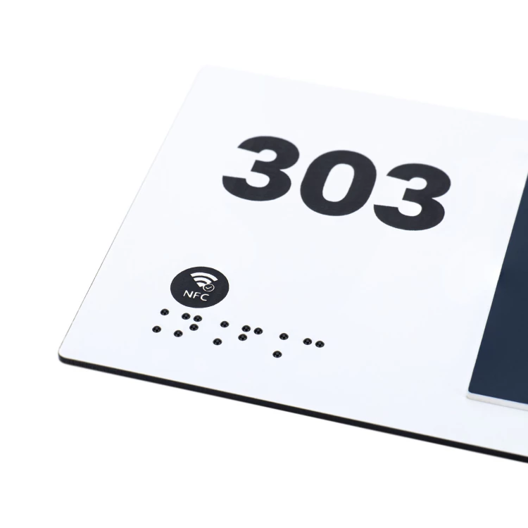 Plakette mit NFC und Blindenschrift - Abmessung 200x84mm - TAB629