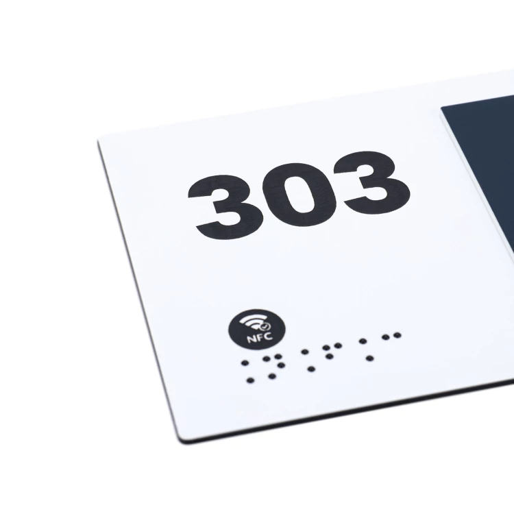 Plakette mit NFC und Blindenschrift - Abmessung 200x84mm - TAB629