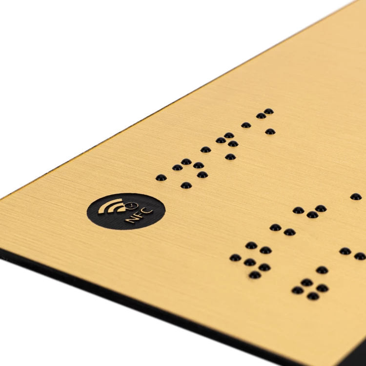 Plakette mit NFC und Blindenschrift - Abmessung 200x100mm - TAB623