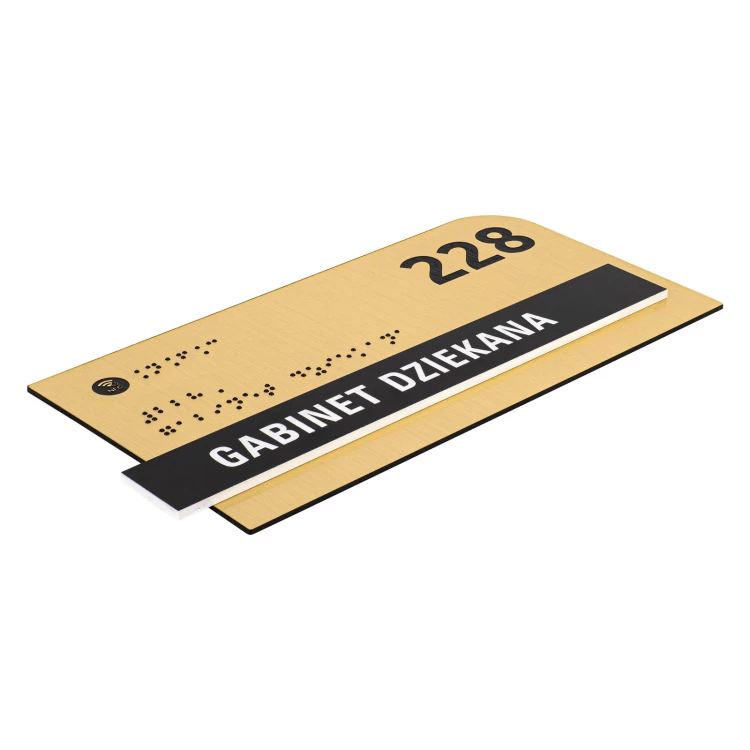 Plakette mit NFC und Blindenschrift - Abmessung 200x100mm - TAB623