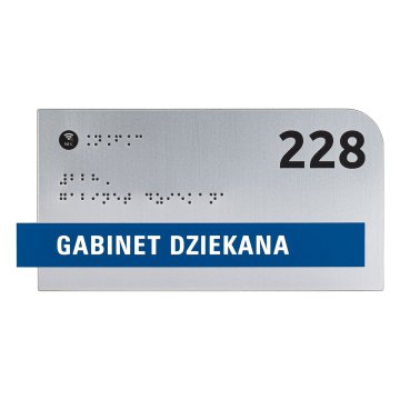 Plakette mit NFC und Blindenschrift - Abmessung 200x100mm - TAB625