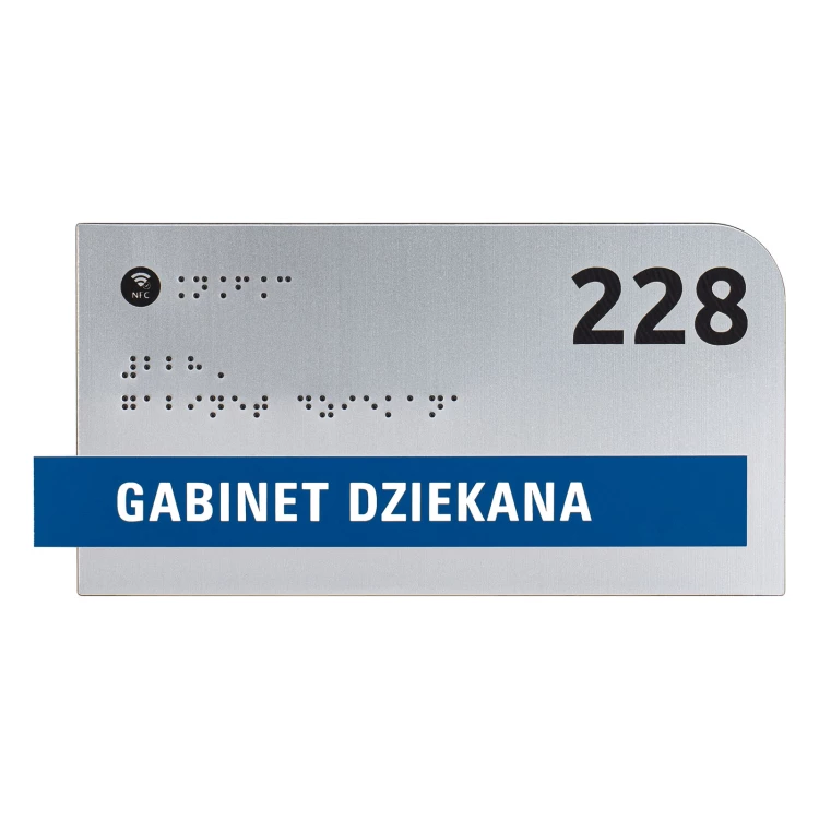 Plakette mit NFC und Blindenschrift - Abmessung 200x100mm - TAB625