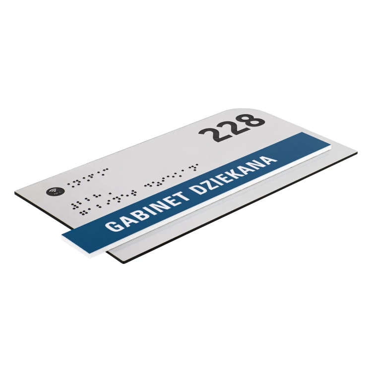 Plakette mit NFC und Blindenschrift - Abmessung 200x100mm - TAB625