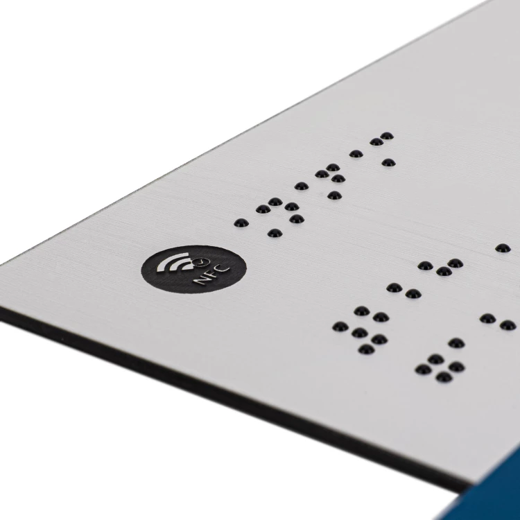 Plakette mit NFC und Blindenschrift - Abmessung 200x100mm - TAB625