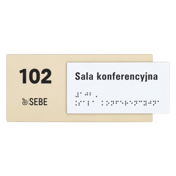 Türschild mit Firmenlogo und Blindenschrift - Abmessung 200x84mm - TAB627