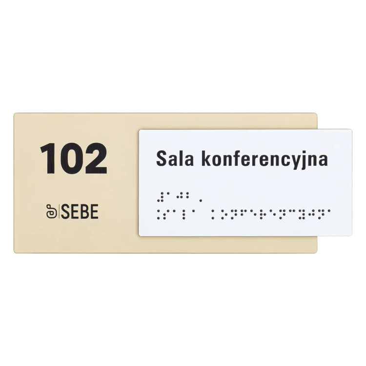 Türschild mit Firmenlogo und Blindenschrift - Abmessung 200x84mm - TAB627