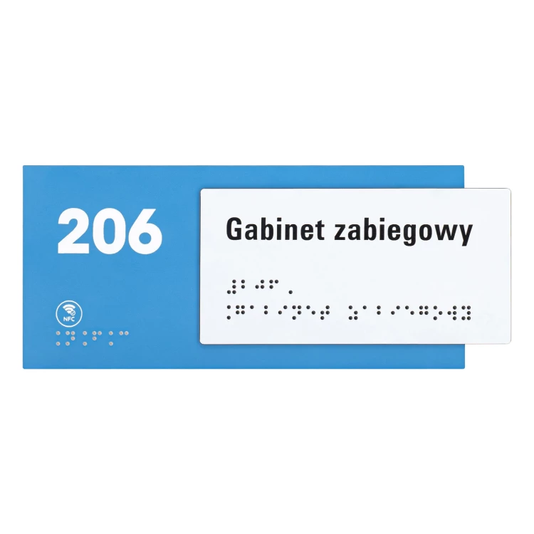 Plakette mit NFC und Blindenschrift - Abmessung 200x84mm - TAB628