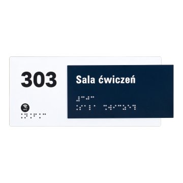 Plakette mit NFC und Blindenschrift - Abmessung 200x84mm - TAB629
