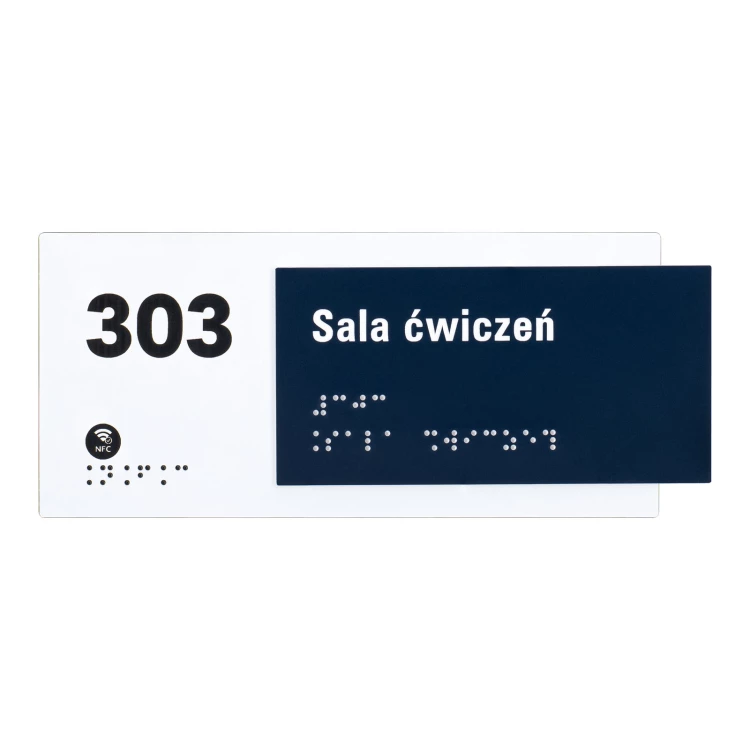 Plakette mit NFC und Blindenschrift - Abmessung 200x84mm - TAB629