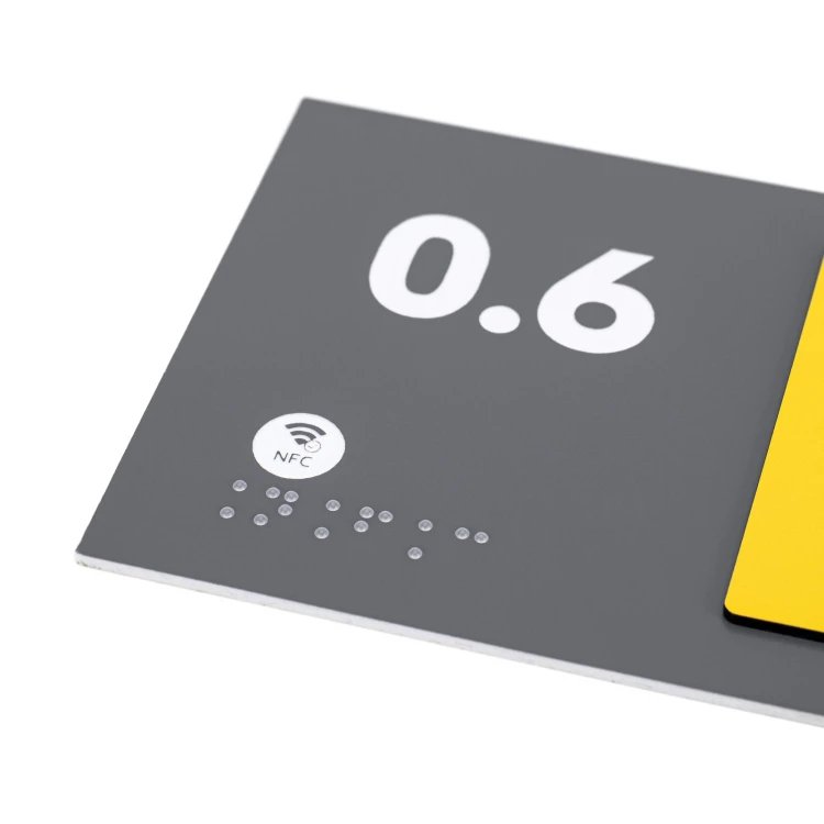 Plakette mit NFC und Blindenschrift - Abmessung 200x84mm - TAB626