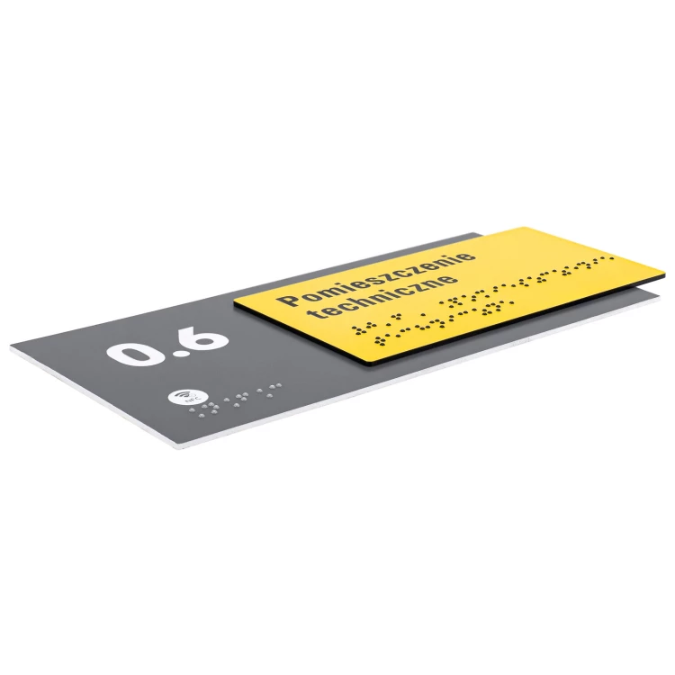 Plakette mit NFC und Blindenschrift - Abmessung 200x84mm - TAB626