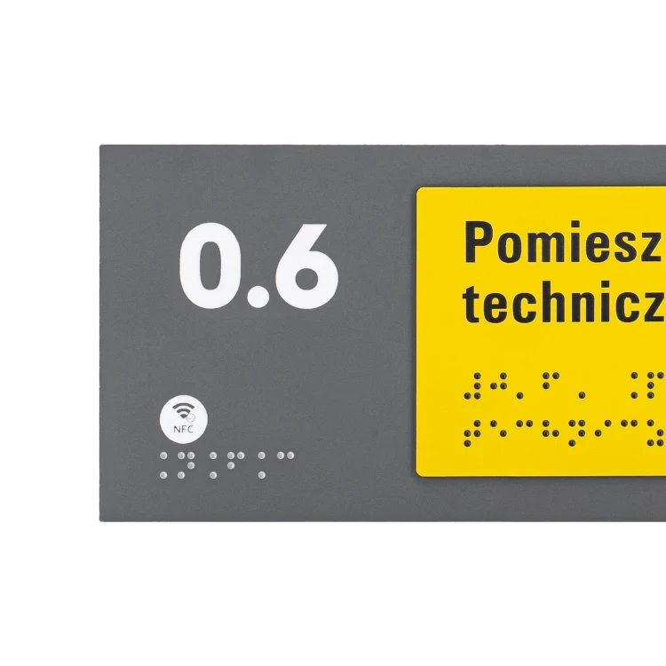 Plakette mit NFC und Blindenschrift - Abmessung 200x84mm - TAB626