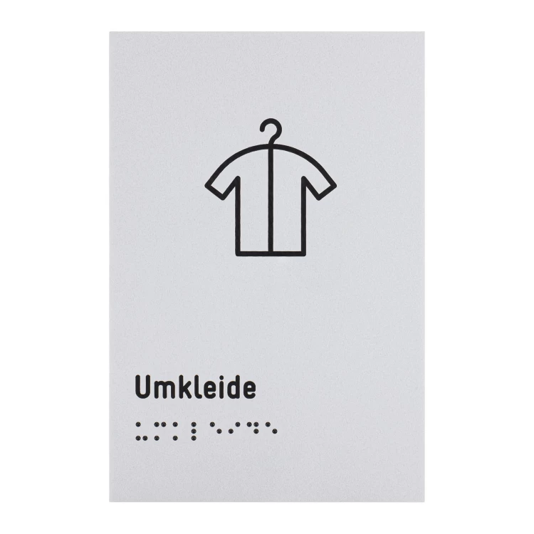 Piktogramm und Braille-Schild - Umkleide - Größe 100x150mm - TAB635