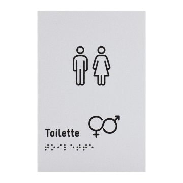 Tafel mit Piktogrammen und Blindenschrift - Toilette - Größe 100x150mm - TAB637